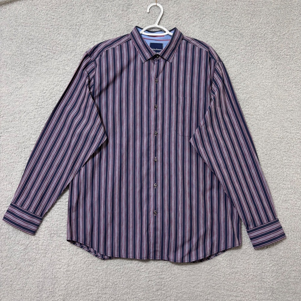 Men's XL Striped Button Down Shirt 100% Cotton Casual Tommy Bahama